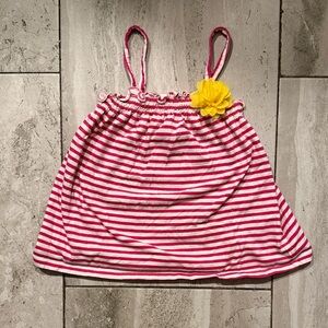 Crazy 8 Pink & White Striped Tank with Yellow Flower